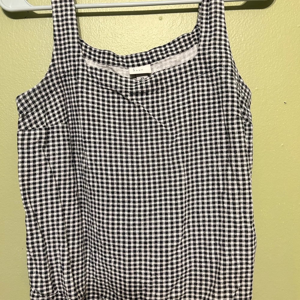 A New Day Black and White Smocked Sleeveless Tank Top